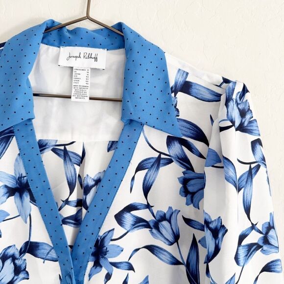 NEW Joseph Ribkoff Floral & Dot Blouse Style 222209 Size 12 - Picture 6 of 14